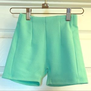 Girls Pink mint green high waisted shorts size 5/6